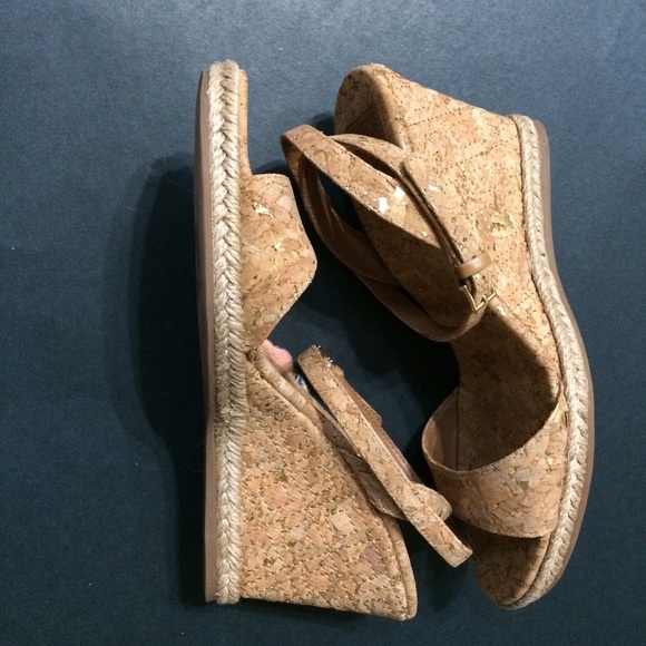 Tory Burch Shoes - Tory Burch Marion Metallic Cork Wedge Sandals